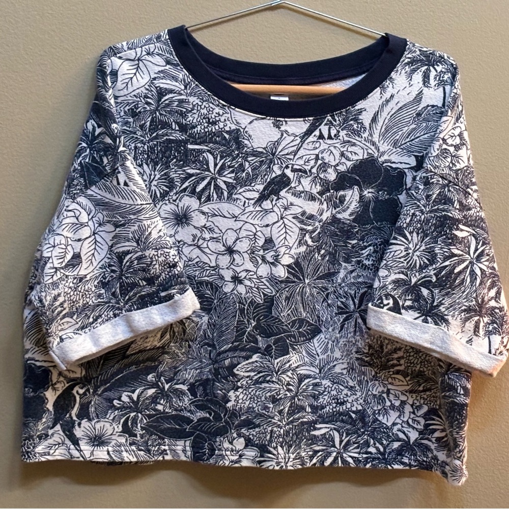 Old Navy Tropical Terry Cloth Crop Top